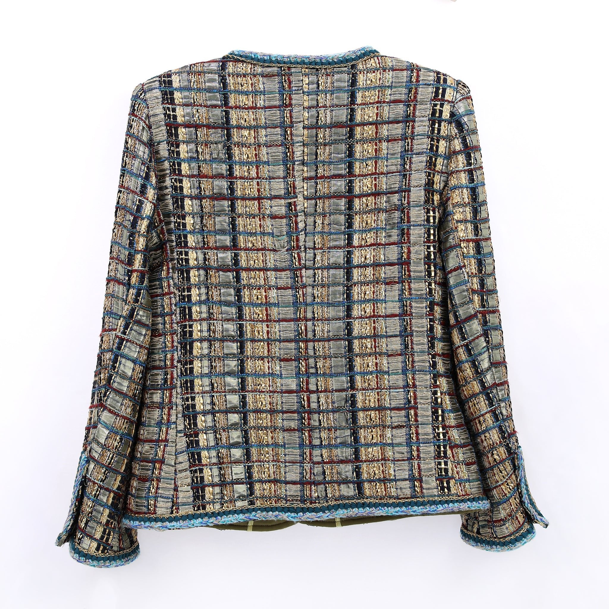 Check tweed jacket back view 